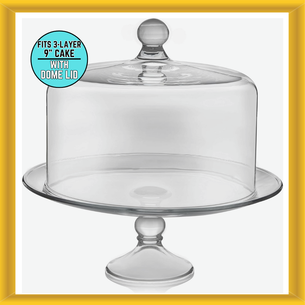 Libbey selene glass cake stand with dome best sale