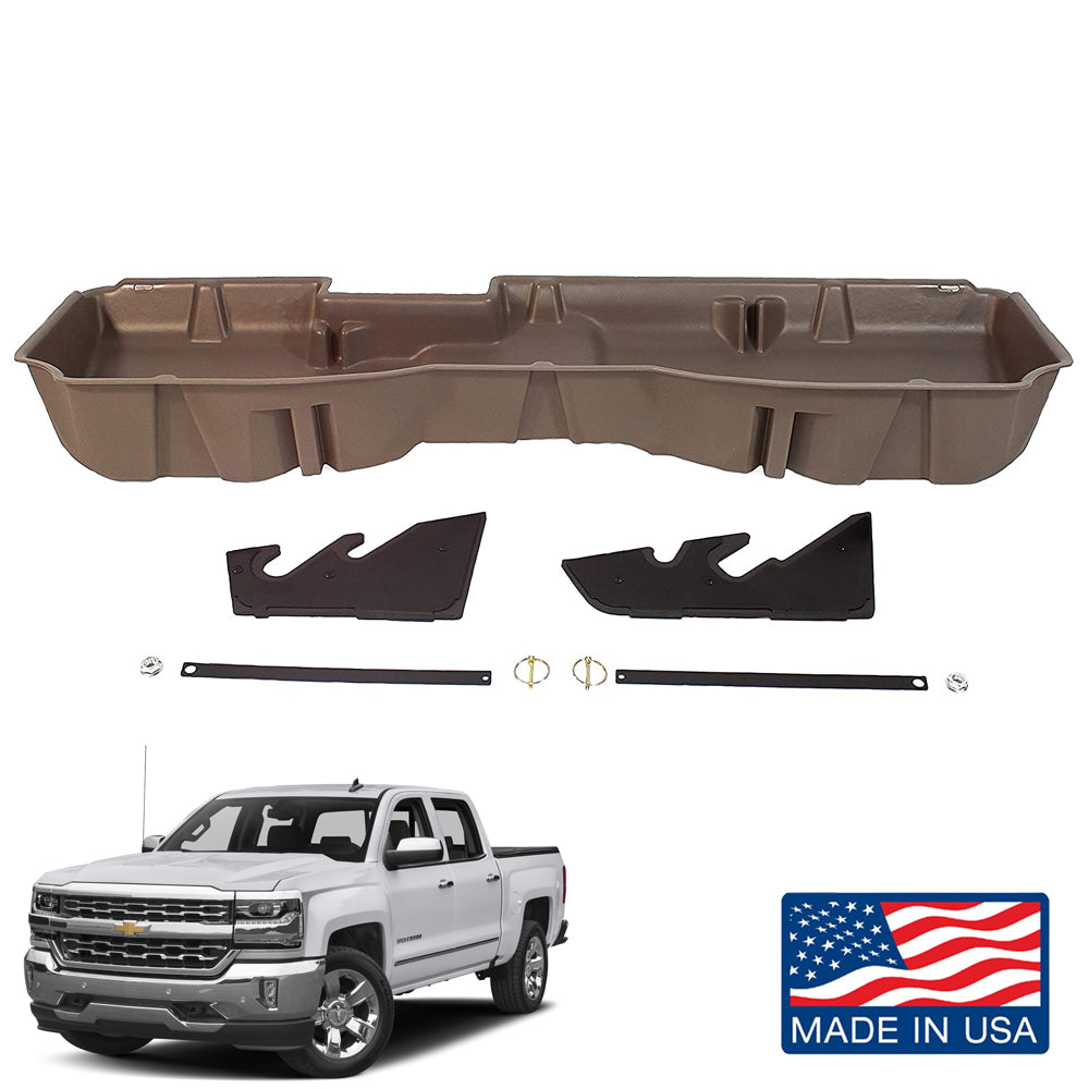 DU-HA Under Seat Storage w/ Gun Rack Fits 2014-2018 Silverado Sierra Crew  Cab