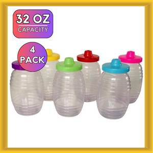 SPARC LIGHTING Mexican Style 32 oz Mini Plastic Barrel with Straw and Lid 4 Pack