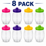 8 Pack 32oz Mexican Style Mini Plastic Barrel Vitrolero Cups w/ Straws Party