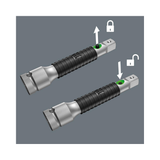 Wera 1/4-inch Drive 6-inch Extension with Flexible-Lock & Free-Turning Sleeve