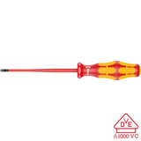 Wera VDE Insulated Screwdriver: Slotted 3.5 x 100mm with Reduced Shaft Diameter