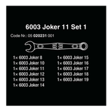 Wera 6003 Joker Metric Combination Wrench 11-Piece Set with Textile Carry Case