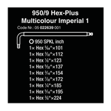 Wera SAE (Standard) Hex-Plus L-Key Wrench 9-Piece Set (05 022639 001) NEW