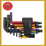 Wera SAE (Imperial) BlackLaser Short Hex-Plus L-key Multicolor 9-piece Set (NEW)