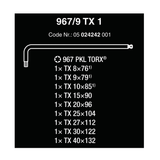 Wera Long Arm L-Keys for Processed Torx Screws Torx Key 9-Piece Set (NEW)