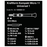 Wera Kraftform Kompakt Micro 11 Screwdriver Bit 11-piece Set (05 135938 001) NEW