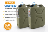 2 Pack Wavian 22L 5.8 Gallon Water Can Green BPA Free Food Grade w/ Spout