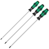 Wera 335/350/355 Kraftform Plus 3-piece Set Long Shaft Screwdrivers (NEW)
