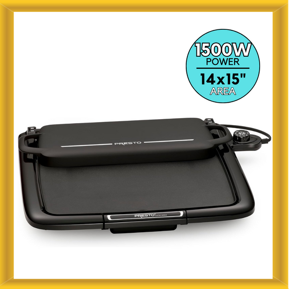 Presto 07023 1500 Watts Cool-touch 14x15 Inch Electric Griddle Warmer Plus