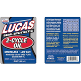 Lucas Oil 10110 Semi-Synthetic 2-Cycle Oil 1 Quart (32 oz) Pack of 6