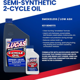 Lucas Oil 10110 Semi-Synthetic 2-Cycle Oil 1 Quart (32 oz) Pack of 6