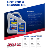 6 x Lucas Oil 10687 10W-30 Motor Oil 1 Qt Hot Rod Classic High Zinc