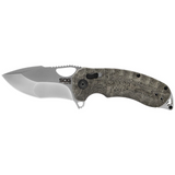 SOG Kiku XR 3.03-inch Tanto Folding Pocket Knife (Natural Linen Micarta) NEW