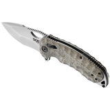 SOG Kiku XR 3.03-inch Tanto Folding Pocket Knife (Natural Linen Micarta) NEW