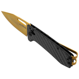 SOG Ultra XR 2.8-inch Folding Gold Pocket Knife with Black Carbon Fiber Handle