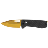SOG Ultra XR 2.8-inch Folding Gold Pocket Knife with Black Carbon Fiber Handle