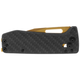 SOG Ultra XR 2.8-inch Folding Gold Pocket Knife with Black Carbon Fiber Handle