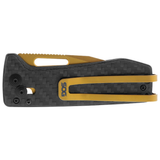 SOG Ultra XR 2.8-inch Folding Gold Pocket Knife with Black Carbon Fiber Handle