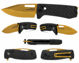 SOG Ultra XR 12630257 Folding Knife CPM S35VN Carbon & Gold Fiber Titanium Clip