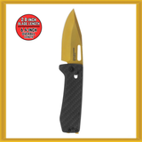 SOG Ultra XR 2.8-inch Folding Gold Pocket Knife with Black Carbon Fiber Handle