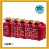 No-Spill 1405 2.5-Gallon Gas Can Red with ViewStripe Stripe PACK OF 5 (RED) NEW