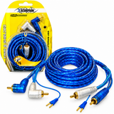 XSCORP 15 FT RCA Audio Cables Right Angle Triple Shielded Amplifier Turn On Wire