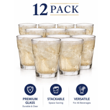 Libbey 5243 Gibraltar Rocks Glass 12 oz Heavy Base Drinking Glass Set of 12