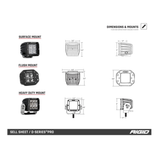 Rigid Industries D-Series Pro 3" x 3" LED Flood Beam Surface Mount Black (PAIR)