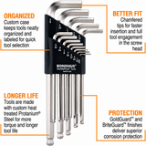 Bondhus 20399 Double Pack Ball End Hex L-Wrench Set BriteGuard GoldGuard