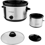 Crockpot 5-Quart Stainless Steel Round Manual Slow Cooker and Little Dipper NEW