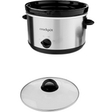Crockpot 5-Quart Stainless Steel Round Manual Slow Cooker and Little Dipper NEW