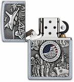 Zippo 24457 Defenders of Freedom Street Chrome Pocket Lighter