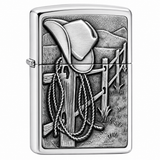 Zippo 24879 Resting Cowboy Brushed Chrome Pocket Lighter