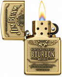 Zippo Jim Beam Bourbon Emblem High Polish Brass Windproof Pocket Lighter