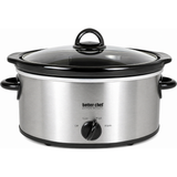 Better Chef IM-466S 4 Quart Oval 3 Settings Slow Cooker Stainless with Glass Lid