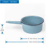 Cinsa Enamel on Steel 2-quart Dishwasher Safe Outdoor & Indoor Sauce Pan in Blue