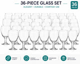 Set of 36 Libbey Classic Glass Goblets 16.25 Oz Stemmed Water Glasses