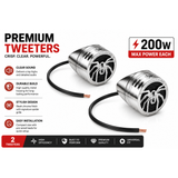 Soundstream TWS.4 Aluminum Dome Car Tweeters Pair w/ Crossovers 250W Max