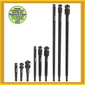 Titan Professional Tools 49089 9-Piece Impact Wobble Socket Adapter in Set New