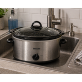 Better Chef IM-466S 4 Quart Oval 3 Settings Slow Cooker Stainless with Glass Lid