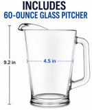 4 x Libbey 5260 Glass Pitcher 60 Oz Clear Beverage Water Juice Pitcher