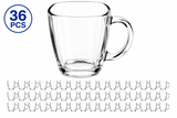 Libbey 5352 Tempo Square Glass Coffee Mugs 14 oz Clear Cups Set of 36