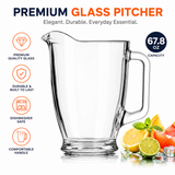 Libbey 67.7 Ounce Clear Tempered Glass Durable Round Pitcher