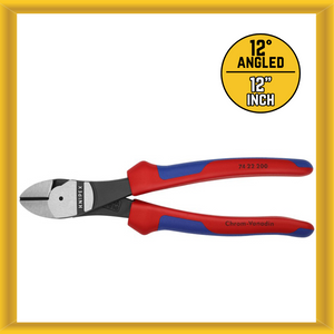 Knipex 8″ High Leverage 12-Degree Angled Diagonal Cutter with Comfort Handles