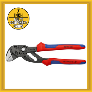 Knipex 8602180 7″ Pliers Wrench with Multi-component Grip Handles Polished Head