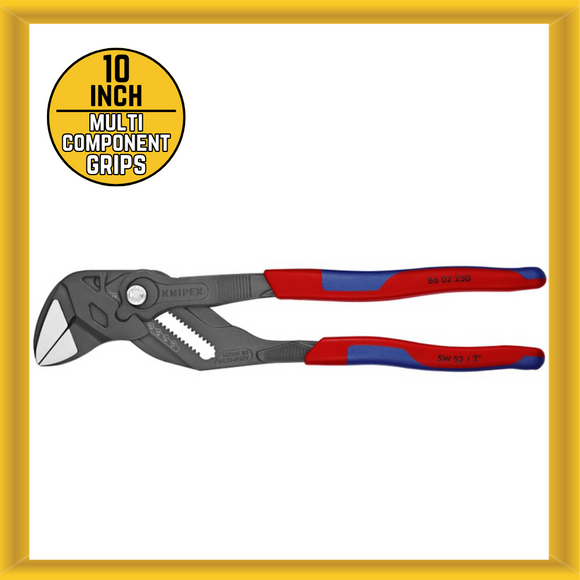 Knipex 8602250 10″ Pliers Wrench Chrome-plated Head Multi-component Grip Handles