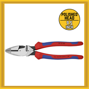 Knipex 0912240 High Leverage Lineman’s 9-1/2″ Pliers Polished head