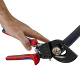 Knipex 9351250SBA 10" Ratcheting Cable Cutters Shear Cutting Edge Shape