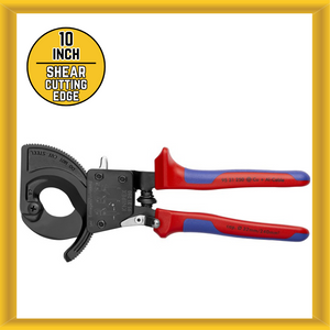 Knipex 9351250SBA 10" Ratcheting Cable Cutters Shear Cutting Edge Shape